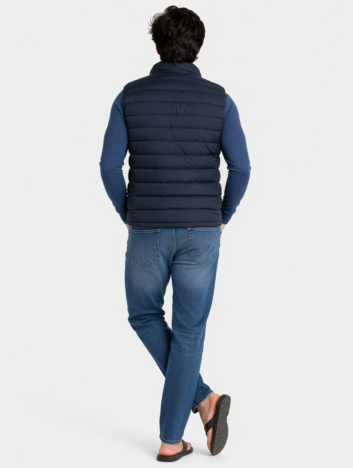 Men's Navy Blue Parachute Puffer Jacket  (V Mono Gram) - Hinz Clothing