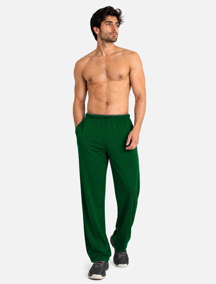 Men's Premium Fleece Cotton Trouser Relaxed Fit (Bottle Green) - Hinz Clothing