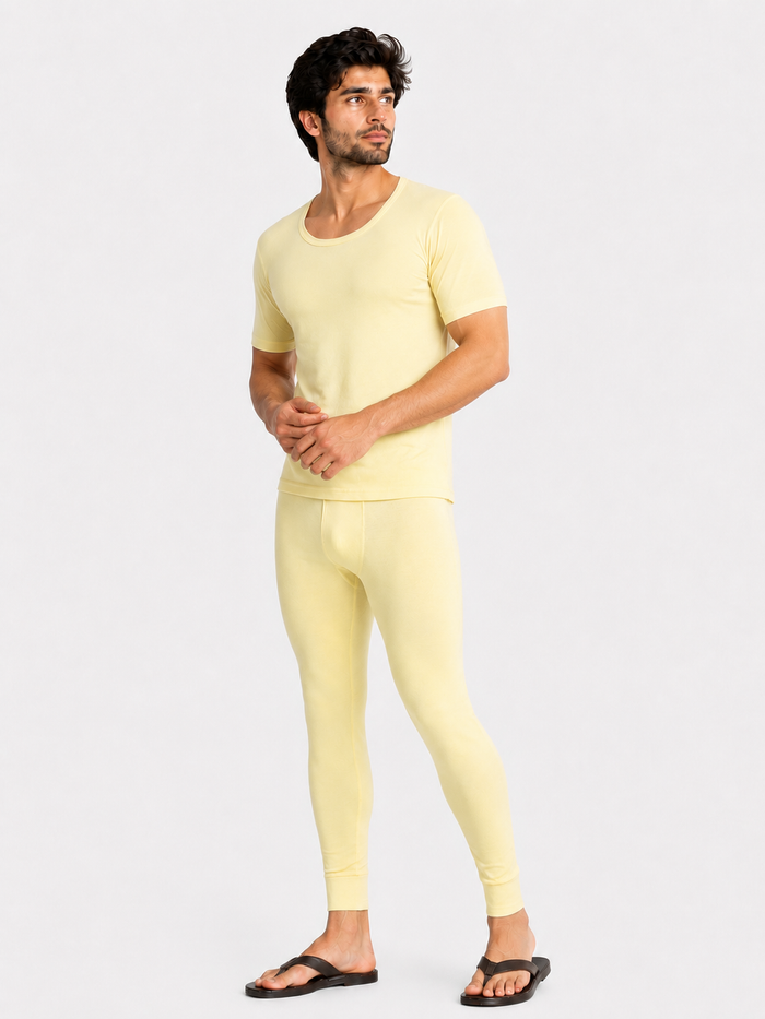 Men's Premium Wool Blended Inner Thermal Half Sleeve Shirt & Trouser Set