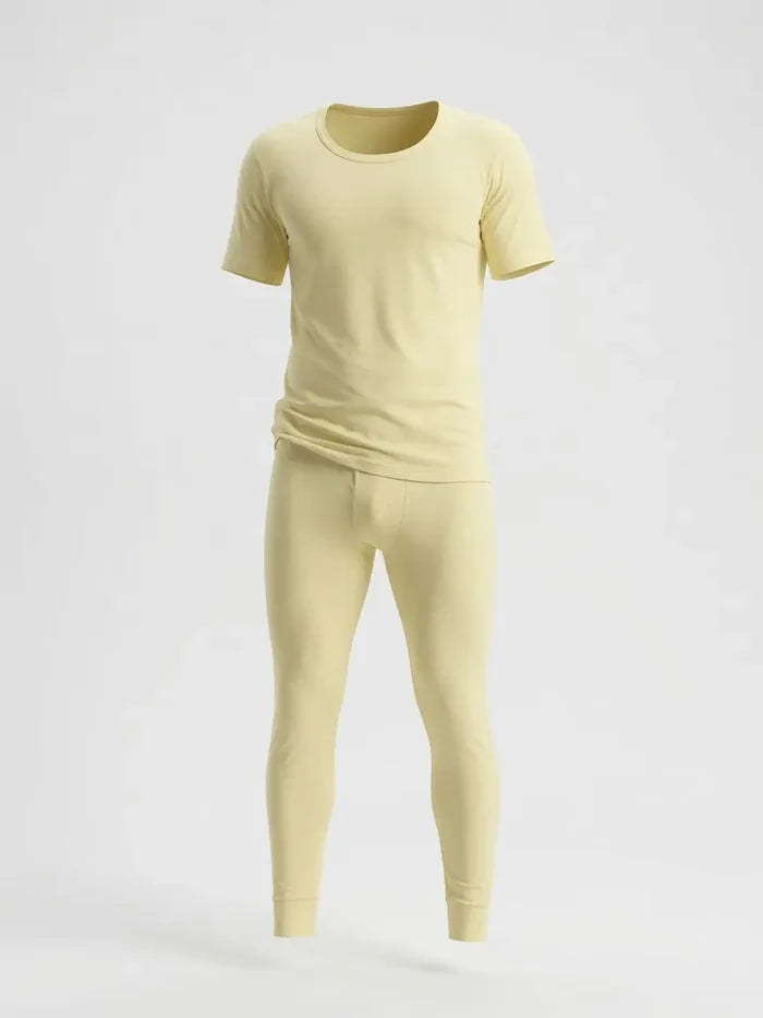 Men's Premium Wool Blended Inner Thermal Half Sleeve Shirt & Trouser Set