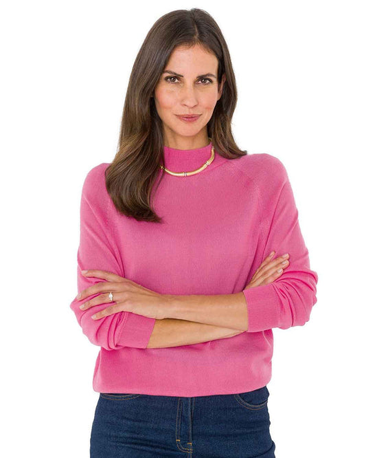 Merino Wool Turtle Neck Jumper - Bubblegum - The Classic Boutique