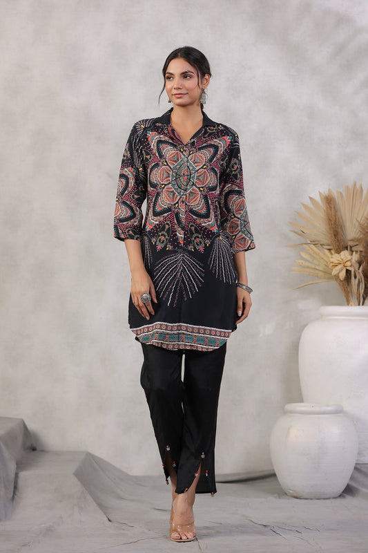Midnight Mandala Silk Co-ord Set