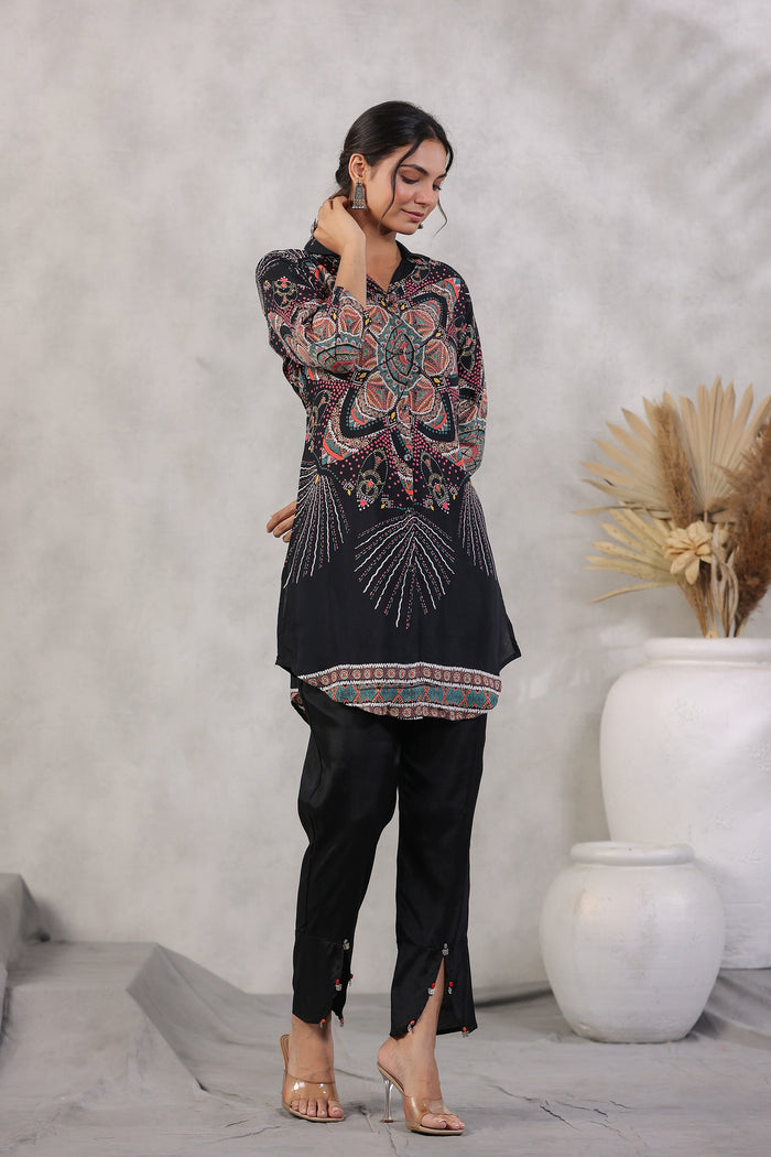 Midnight Mandala Silk Co-ord Set