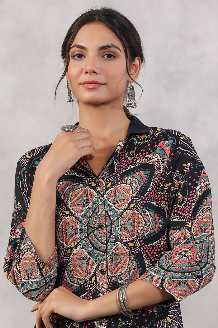 Midnight Mandala Silk Co-ord Set
