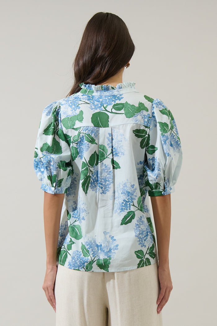 Mirla Floral Terri Puff Sleeve Top