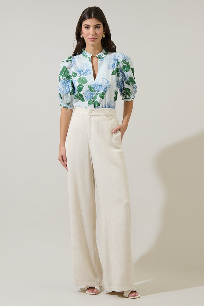 Mirla Floral Terri Puff Sleeve Top