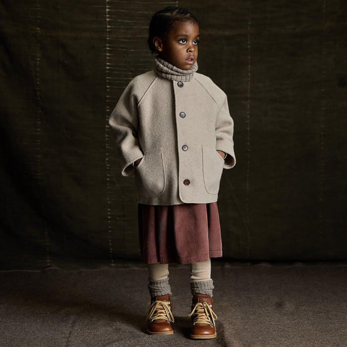 Mountain Kids Jacket - Boiled Merino Wool - Sand
