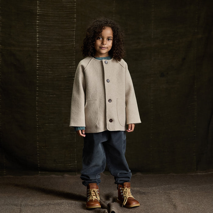 Mountain Kids Jacket - Boiled Merino Wool - Sand