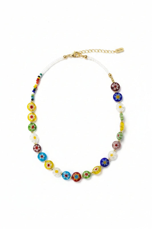 MULTI FLORAL BEAD NECKPIECE by CRUX