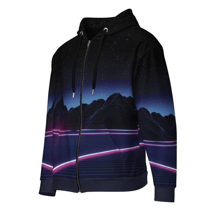 Neon Highway Zip-Up Hoodie - Shirtwascash