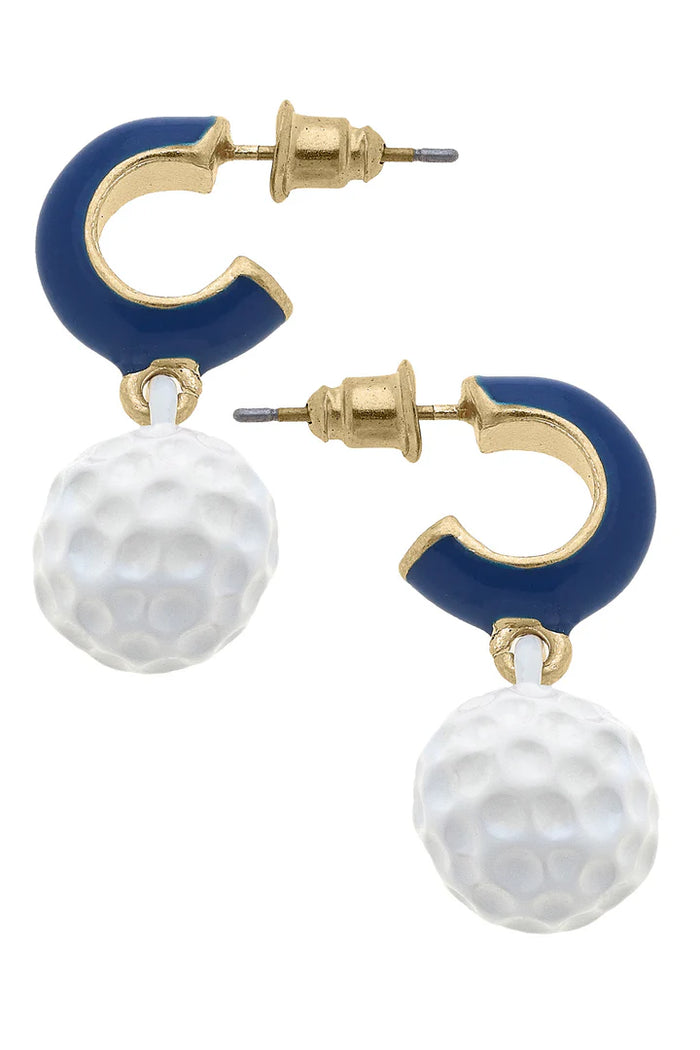 New Canvas Style Blair Golf Ball Huggie Hoop Earrings