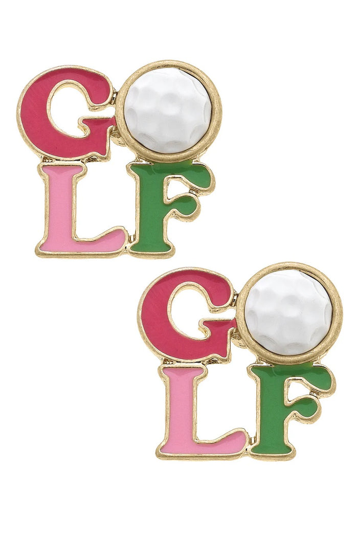 New Canvas Style GOLF Stacked Stud Earrings