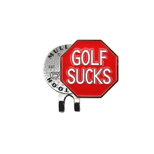 New Mulligan Hooligan Golf Sucks Ball Marker & Hat Clip