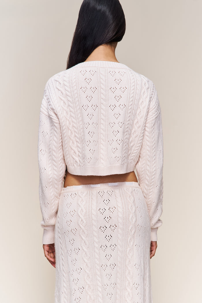 Noah Wool Cable Crop Cardigan