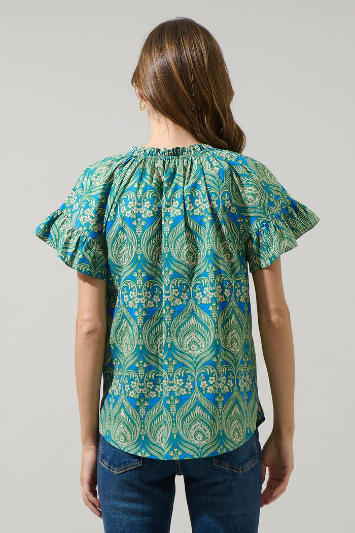 Nyra Paisley Macy Ruffle Top