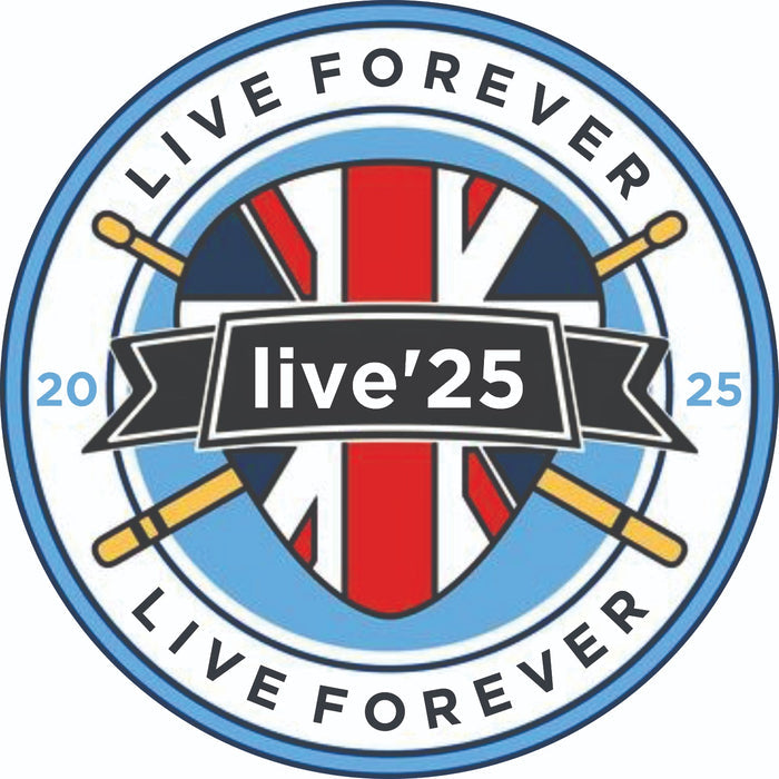 Oasis Inspired LIVE 25' Football Shirt Sky Blue