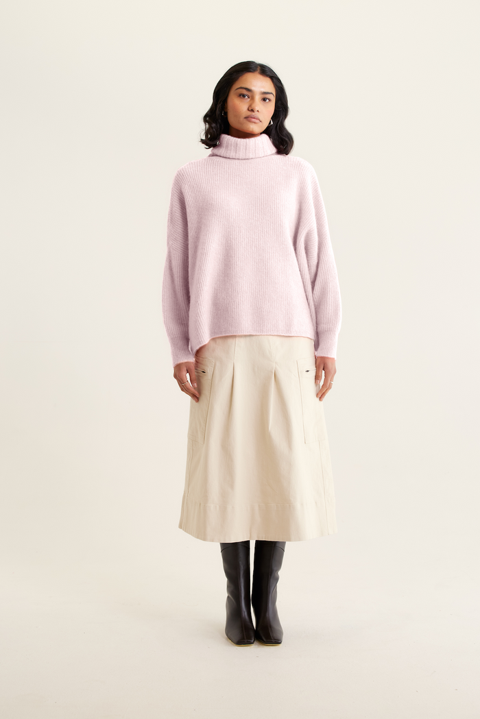 Pascale Alpaca Polo in Sand Rose