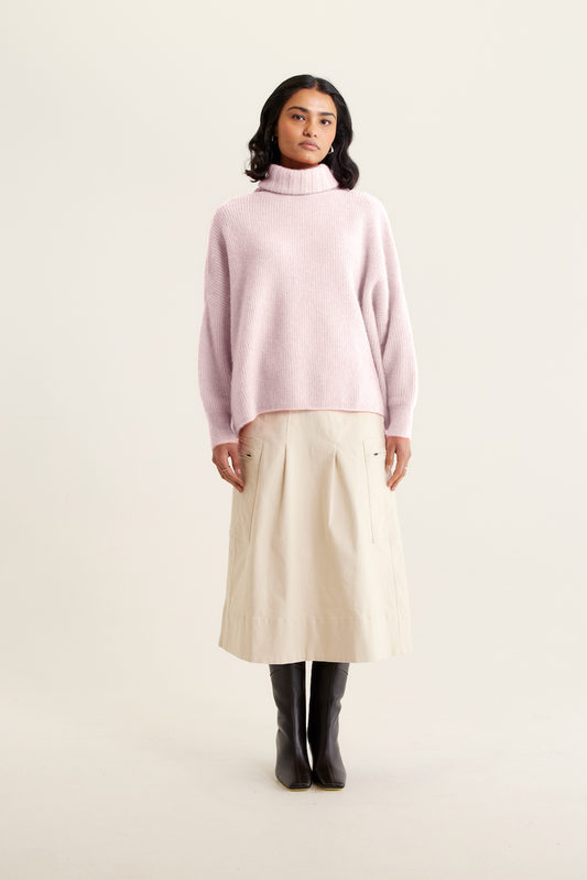 Pascale Alpaca Polo in Sand Rose