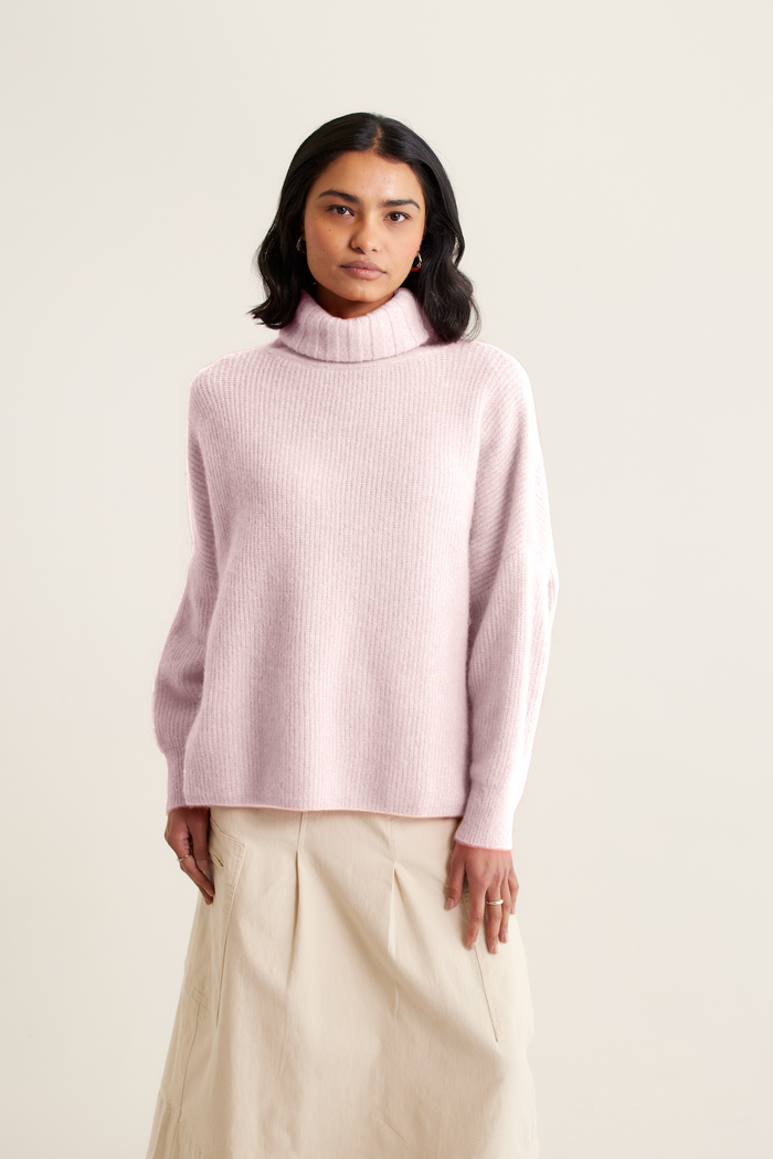 Pascale Alpaca Polo in Sand Rose