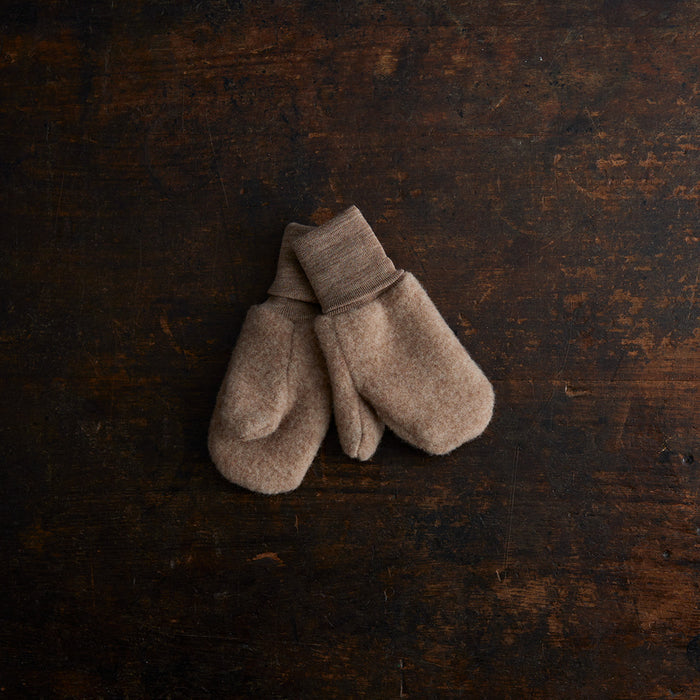 Penguin Kids Mittens - Merino Wool Fleece - Driftwood
