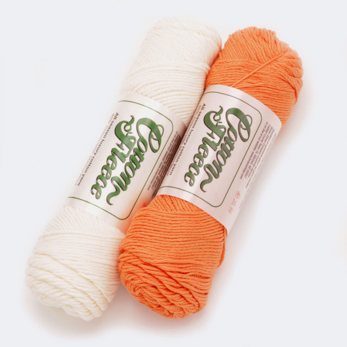 XS / S / Brown Sheep Co - Cotton Fleece Worsted / Cotton Ball & Apricot Nectar