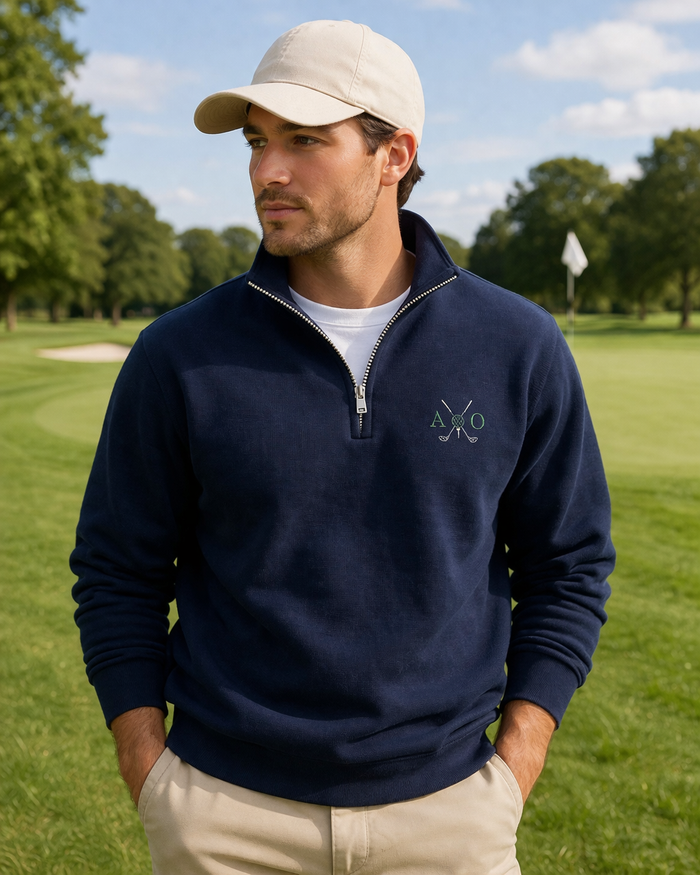 Personalized Golf Quarter-Zip — Custom Initials Embroidered Pullover