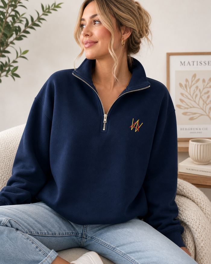 Personalized Initial Quarter-Zip Fleece | Custom Embroidered Pullover