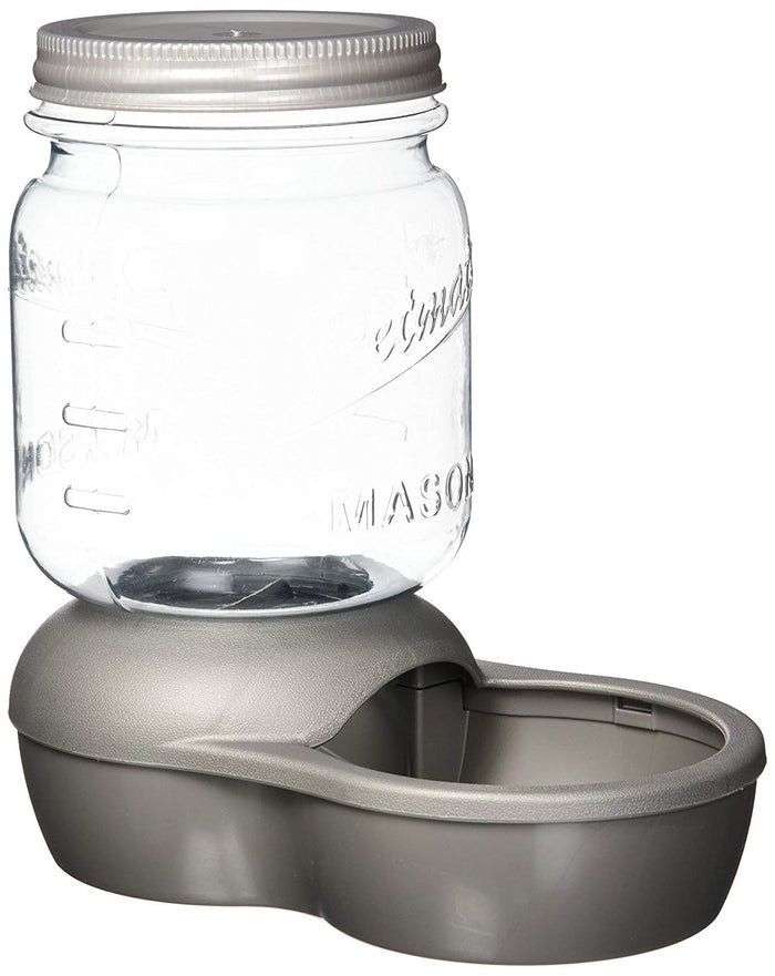 PETMATE Replendish Feeder, 2 LB, Mason Silver