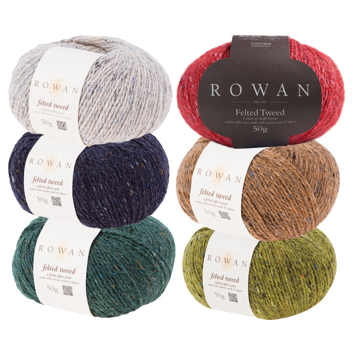 34 / 38 / Rowan - Felted Tweed DK / Clay Seafarer Pine Scarlet Cinnamon & Avocado