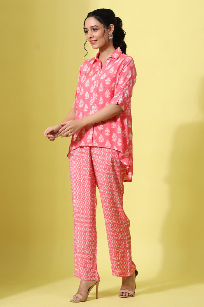 Pinewoods Pink Muslin Silk Co-ord set