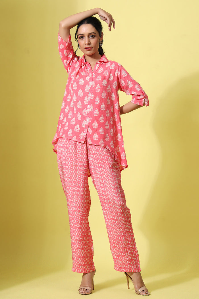 Pinewoods Pink Muslin Silk Co-ord set