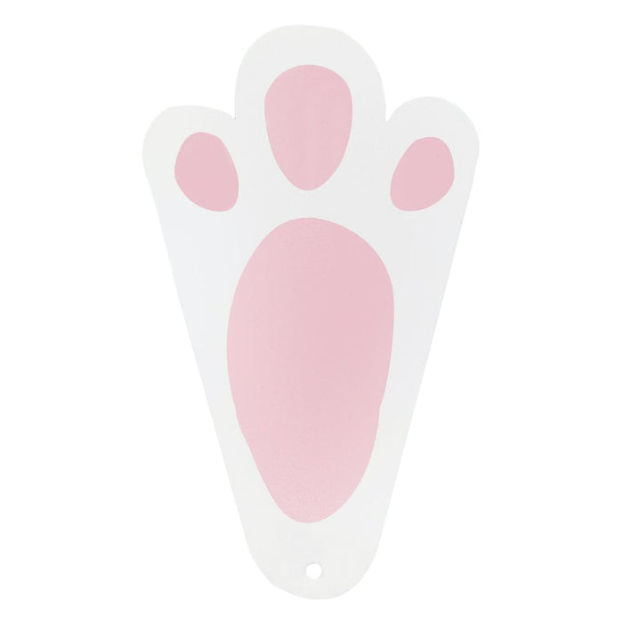Pink & White Wooden Bunny Footprint Decorations - 6 Pack Talking Tables &Keep