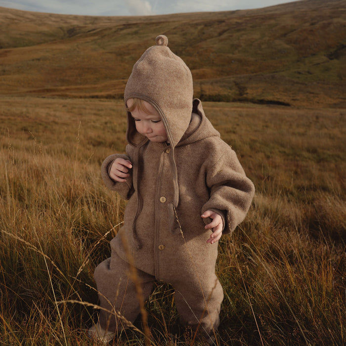 Pipit Baby Suit - Merino Wool Fleece - Driftwood