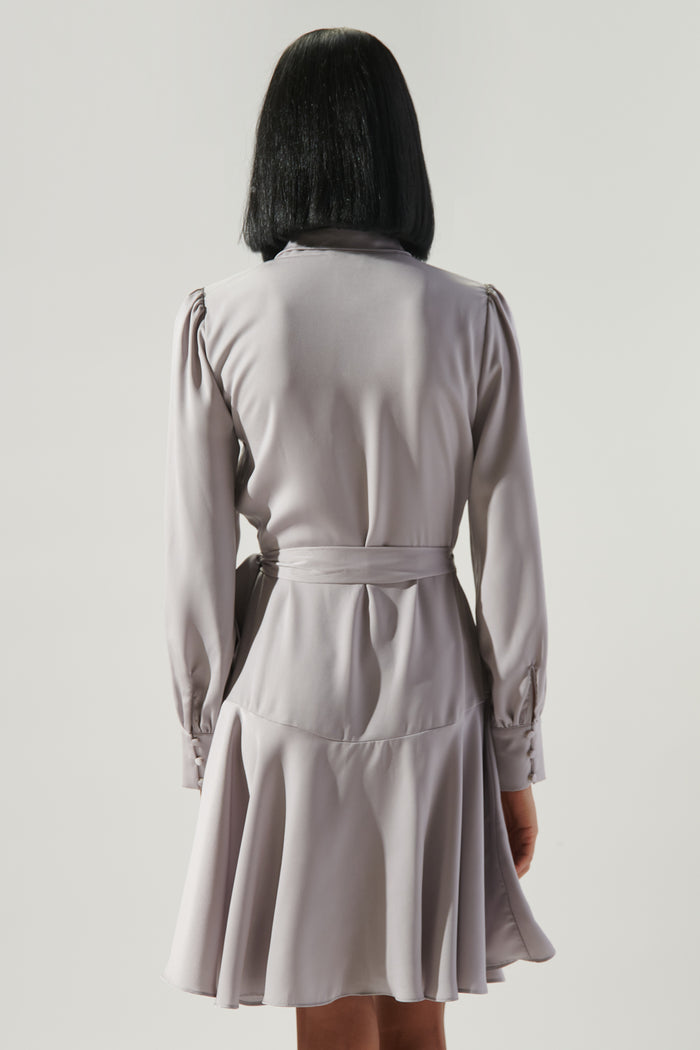 Pirouette Satin Wrap Dress