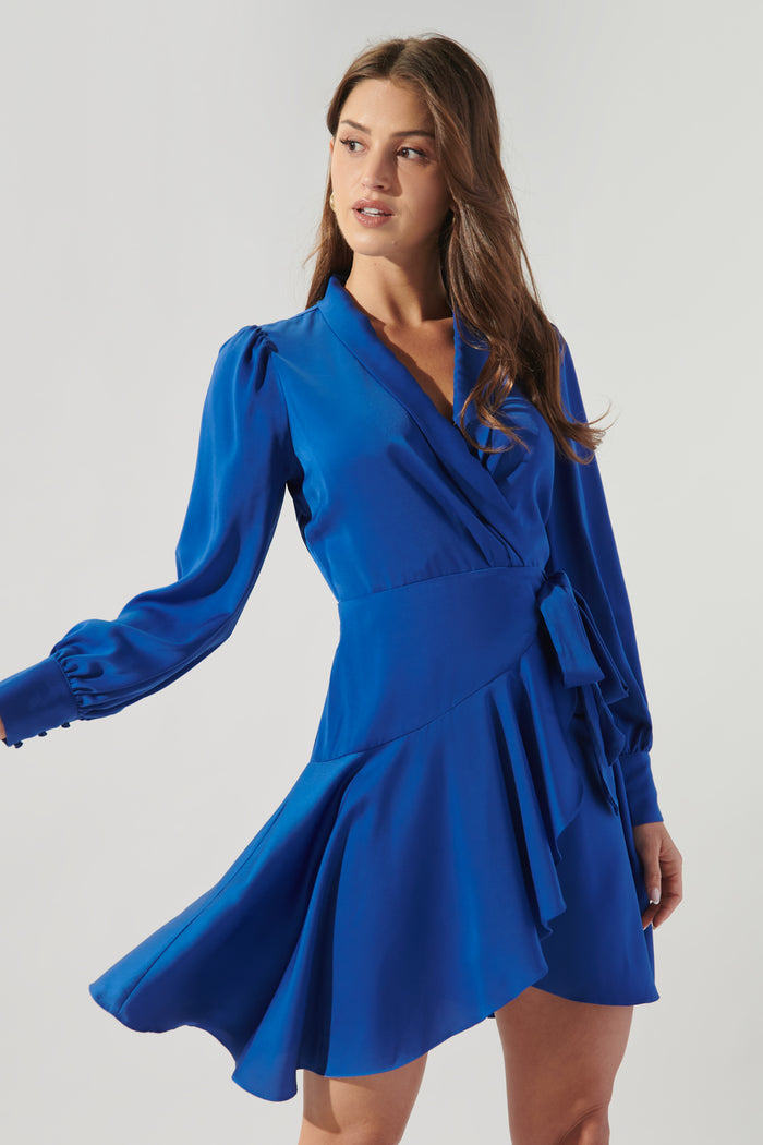 Pirouette Satin Wrap Dress