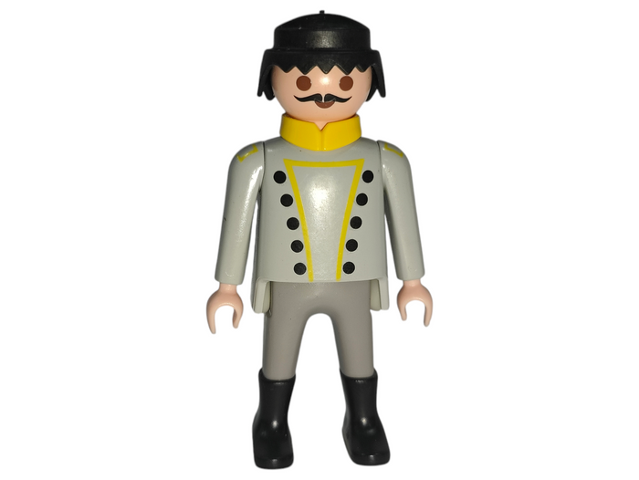 Playmobil 30 00 5300 Confederate officer guard soldier with black hair and mustache 3784 , 7663