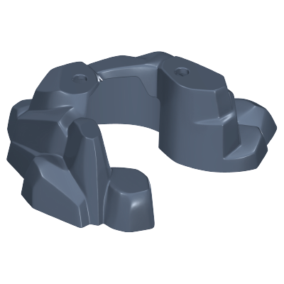 Playmobil 30 22 6572 dark grey Rock formation, part-circle open in centre, 2 holes