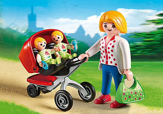Playmobil 5573 Mother with Twin Stroller (Mint in Box)
