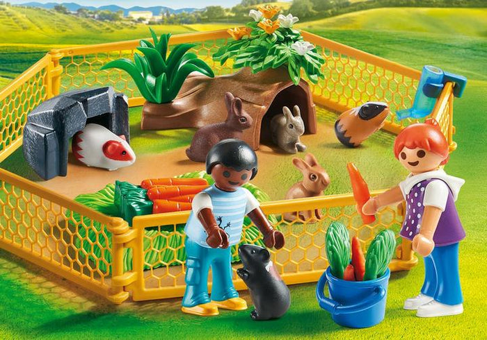 Playmobil 70137 Farm Animal Enclosure with Rabbits and Guinea pigs