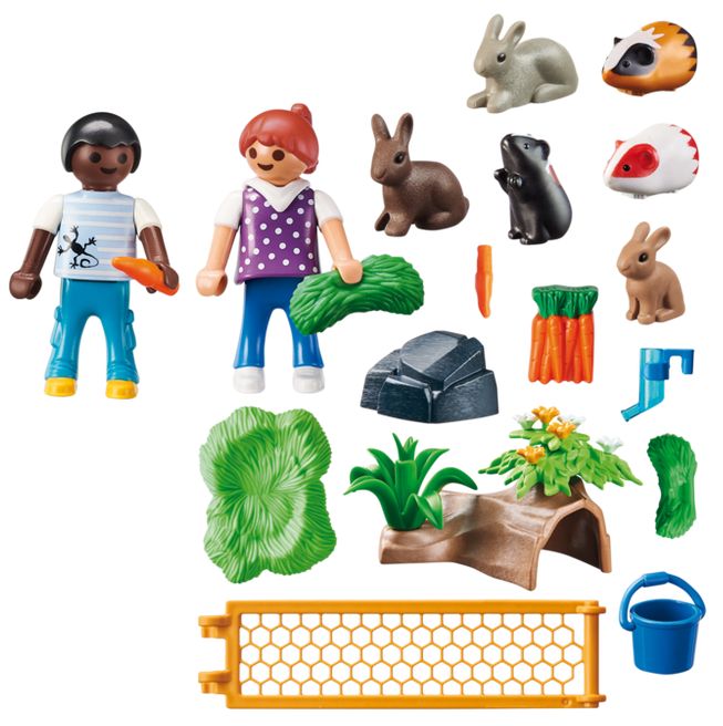 Playmobil 70137 Farm Animal Enclosure with Rabbits and Guinea pigs