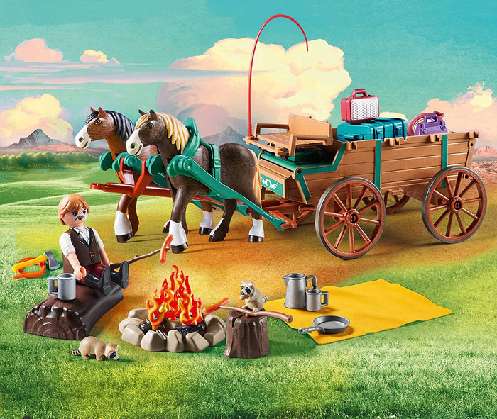 Playmobil DreamWorks Spirit 9477 Lucky's Dad and Wagon