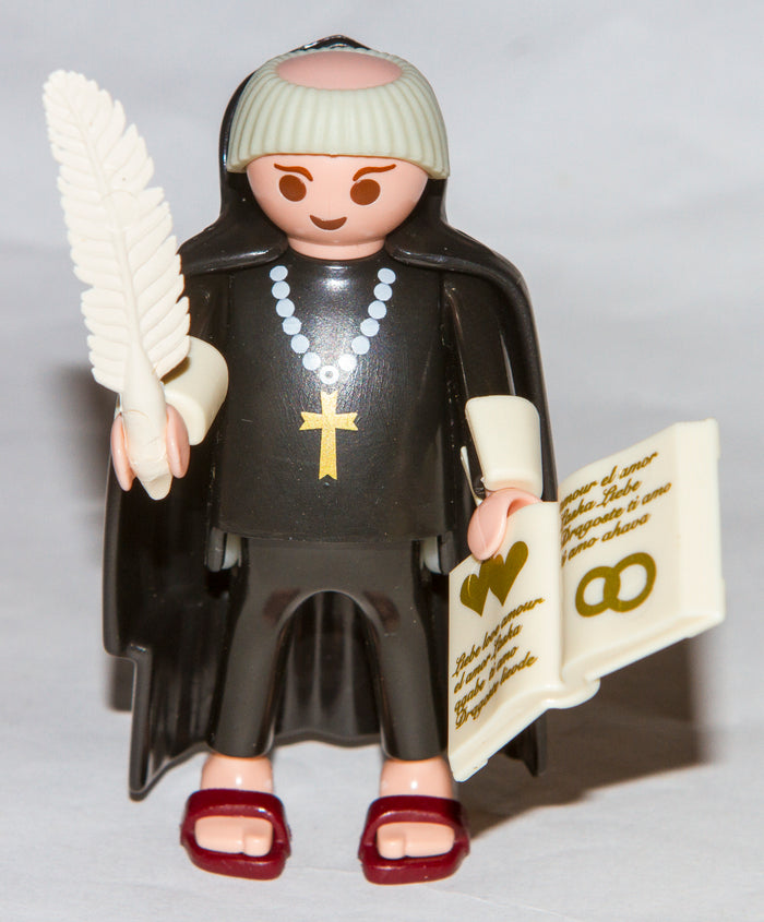 Playmobil Friar Tuck Gold Cross Monk Robin Hood 3627 6464 Feather Book