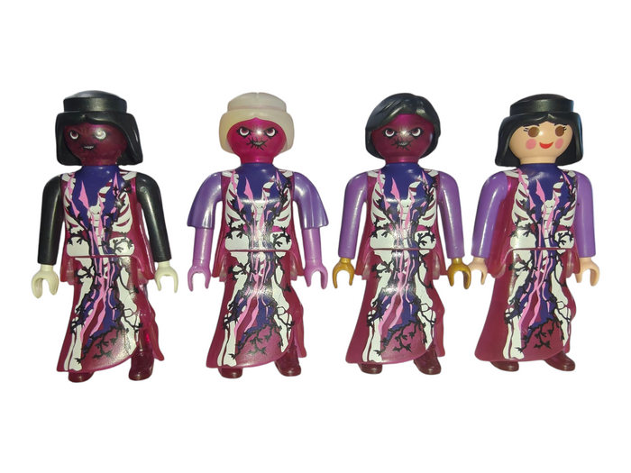 Playmobil Lot of 4 X 30 14 9630 Evil ghost, female, purple/clear red dress 9219