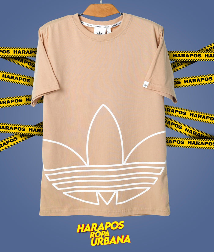 Polera adidas cafe flor grande