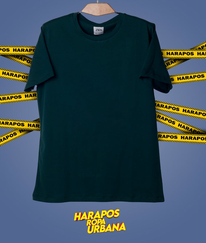 Polera zara basica verde