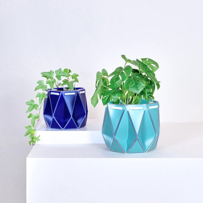POTR Self Watering Origami Plant Pot - Aqua Blue &Keep