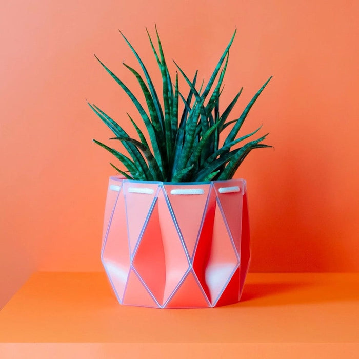 POTR Self Watering Origami Plant Pot - Coral &Keep