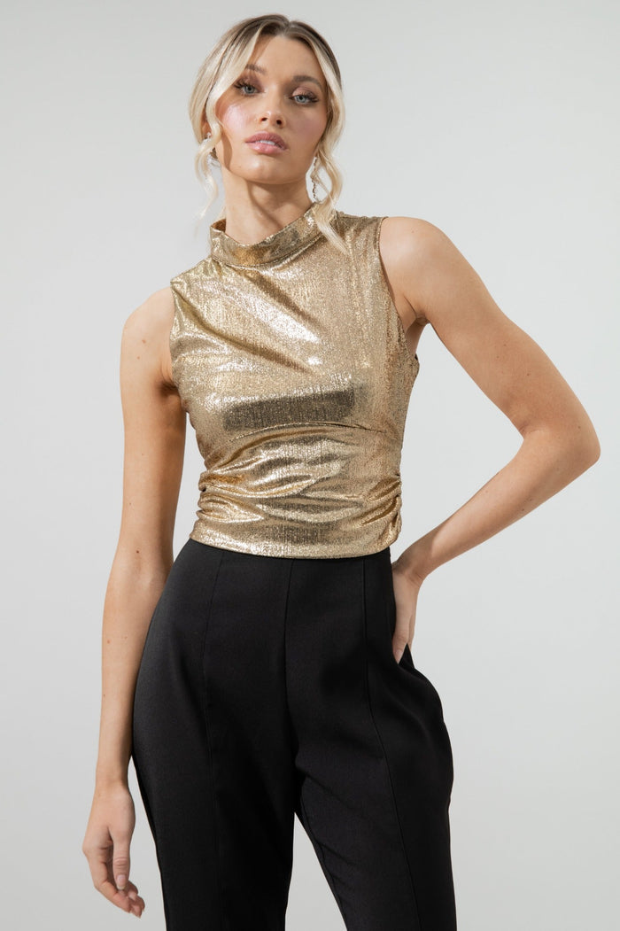 Primadonna Liquid Gold Tie Back Cropped Tank