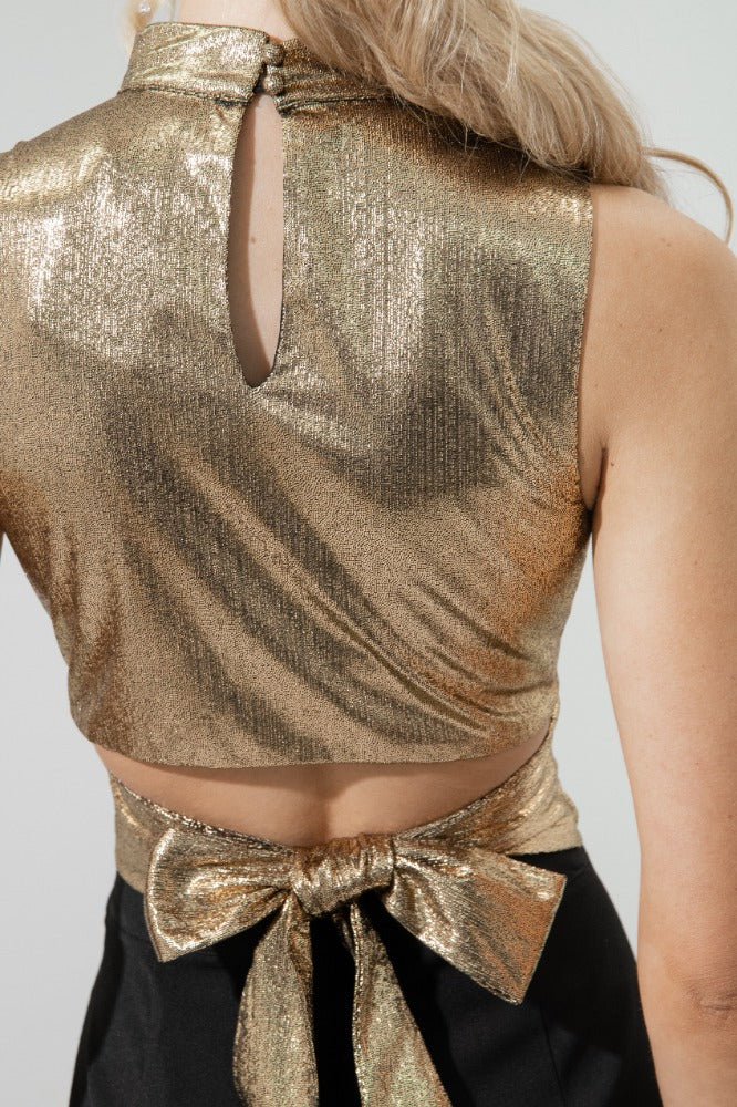Primadonna Liquid Gold Tie Back Cropped Tank