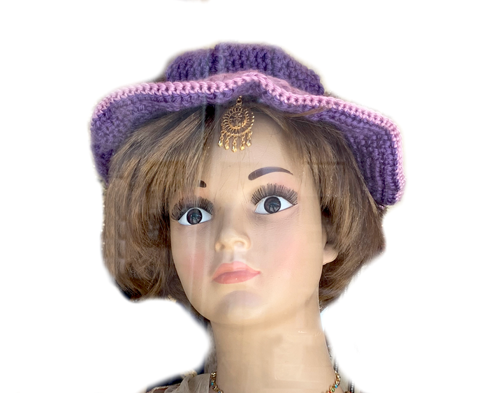 Purple Crochet Handmade Sun Hat